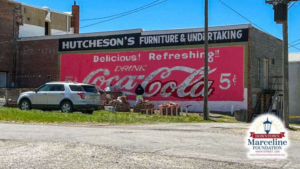 Marceline, Missouri’s Coke Wall Mural Restoration Has Begun